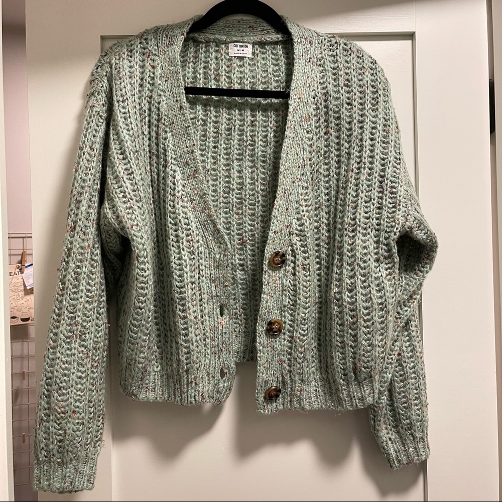 Sea foam Green knitted cardigan